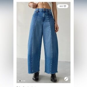 Wrangler Cowboy High-Rise Seamed Barrel Jean